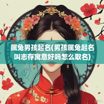 属兔男孩起名(男孩属兔起名叫志存寓意好吗怎么取名)