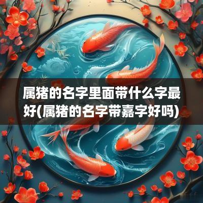 属猪的名字里面带什么字最好(属猪的名字带嘉字好吗)
