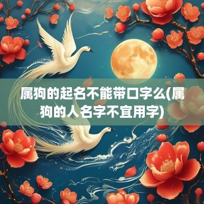 属狗的起名不能带口字么(属狗的人名字不宜用字)