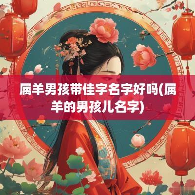 属羊男孩带佳字名字好吗(属羊的男孩儿名字)