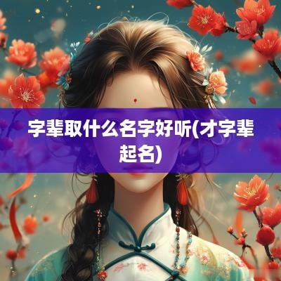 字辈取什么名字好听(才字辈起名)