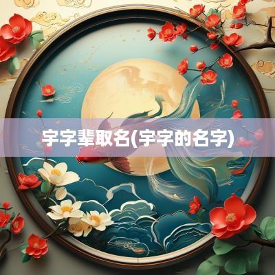 宇字辈取名(宇字的名字)