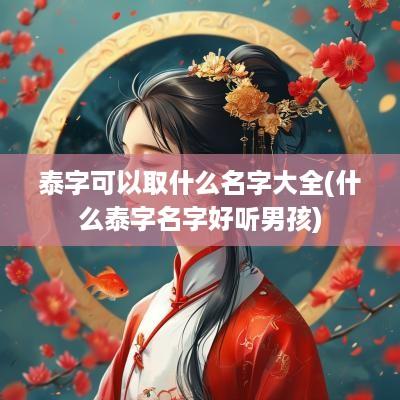 泰字可以取什么名字大全(什么泰字名字好听男孩)
