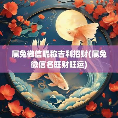属兔微信昵称吉利招财(属兔微信名旺财旺运)
