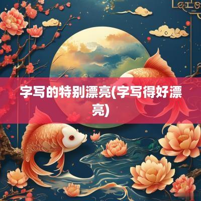 字写的特别漂亮(字写得好漂亮)