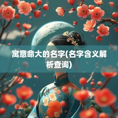 寓意命大的名字(名字含义解析查询)