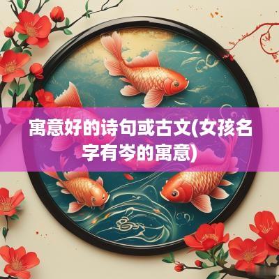 寓意好的诗句或古文(女孩名字有岑的寓意)