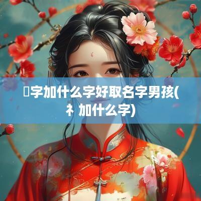 妼字加什么字好取名字男孩(礻加什么字)
