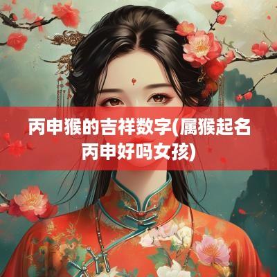丙申猴的吉祥数字(属猴起名丙申好吗女孩)