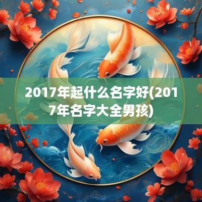 2017年起什么名字好(2017年名字大全男孩)