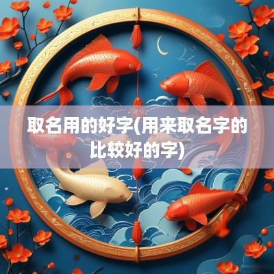 取名用的好字(用来取名字的比较好的字)