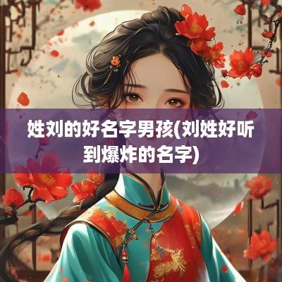 姓刘的好名字男孩(刘姓好听到爆炸的名字)