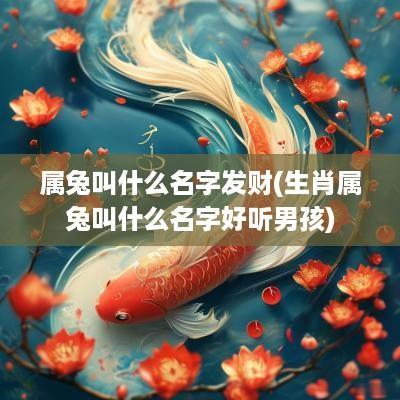 属兔叫什么名字发财(生肖属兔叫什么名字好听男孩)