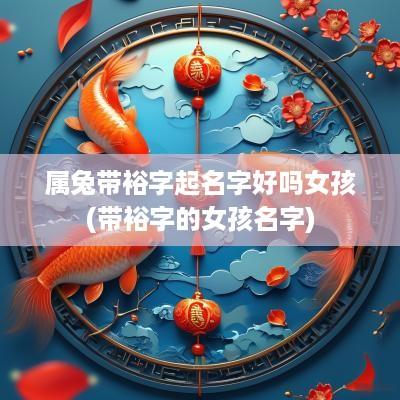属兔带裕字起名字好吗女孩(带裕字的女孩名字)