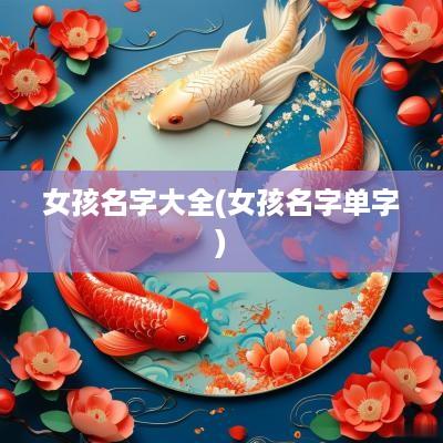女孩名字大全(女孩名字单字)