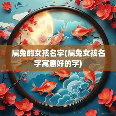 属兔的女孩名字(属兔女孩名字寓意好的字)