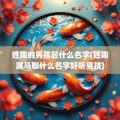 姓陶的男孩起什么名字(姓陶属马取什么名字好听男孩)