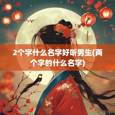 2个字什么名字好听男生(两个字的什么名字)