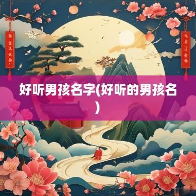 好听男孩名字(好听的男孩名)
