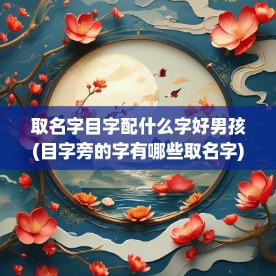 取名字目字配什么字好男孩(目字旁的字有哪些取名字)