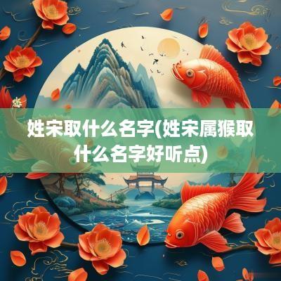 姓宋取什么名字(姓宋属猴取什么名字好听点)