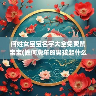 何姓女宝宝名字大全免费鼠宝宝(姓何蛇年的男孩起什么名字)