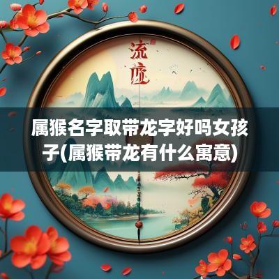 属猴名字取带龙字好吗女孩子(属猴带龙有什么寓意)