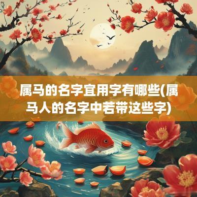 属马的名字宜用字有哪些(属马人的名字中若带这些字)