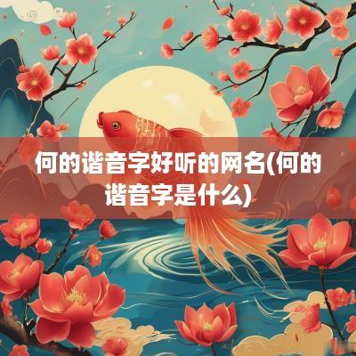 何的谐音字好听的网名(何的谐音字是什么)