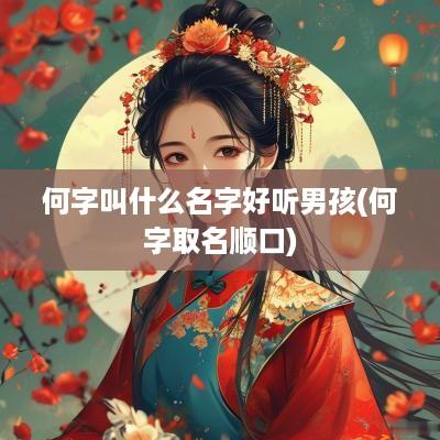 何字叫什么名字好听男孩(何字取名顺口)