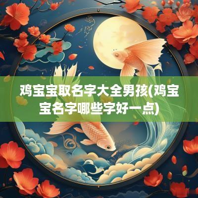 鸡宝宝取名字大全男孩(鸡宝宝名字哪些字好一点)