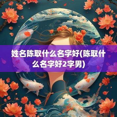 姓名陈取什么名字好(陈取什么名字好2字男)