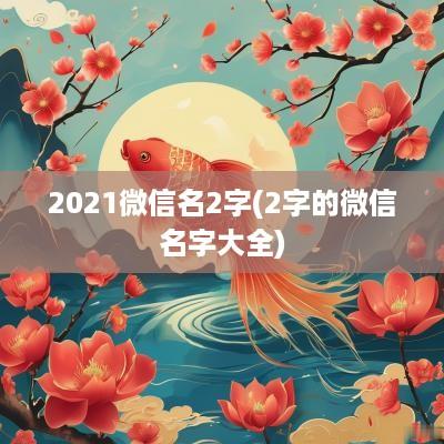 2025微信名2字(2字的微信名字大全)