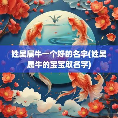 姓吴属牛一个好的名字(姓吴属牛的宝宝取名字)