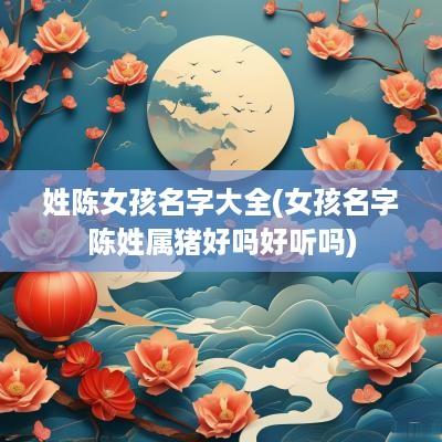 姓陈女孩名字大全(女孩名字陈姓属猪好吗好听吗)