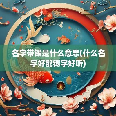 名字带锡是什么意思(什么名字好配锡字好听)