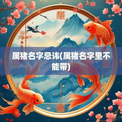 属猪名字忌讳(属猪名字里不能带)