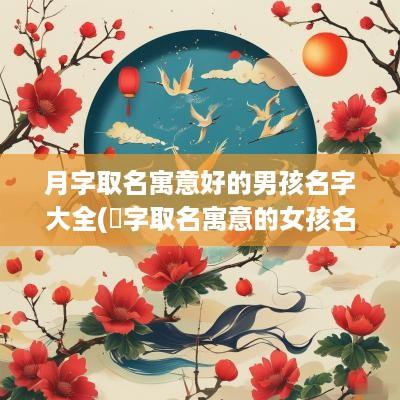 月字取名寓意好的男孩名字大全(玥字取名寓意的女孩名字)