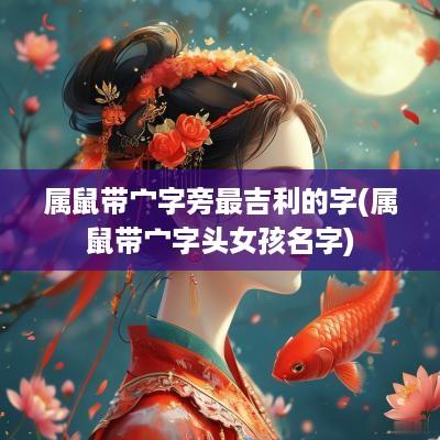 属鼠带宀字旁最吉利的字(属鼠带宀字头女孩名字)