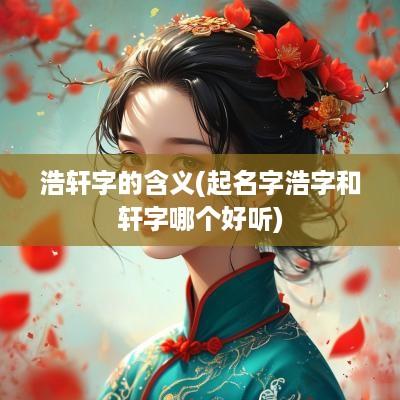 浩轩字的含义(起名字浩字和轩字哪个好听)