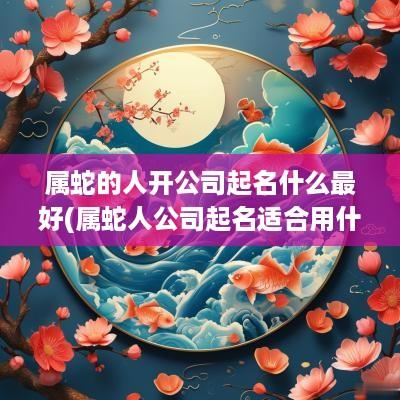 属蛇的人开公司起名什么最好(属蛇人公司起名适合用什么字)