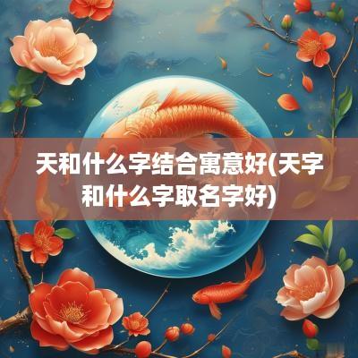 天和什么字结合寓意好(天字和什么字取名字好)