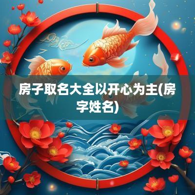 房子取名大全以开心为主(房字姓名)