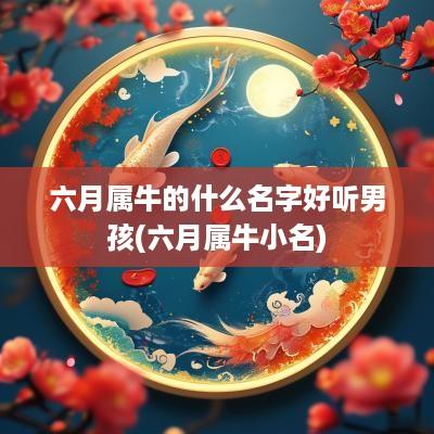 六月属牛的什么名字好听男孩(六月属牛小名)