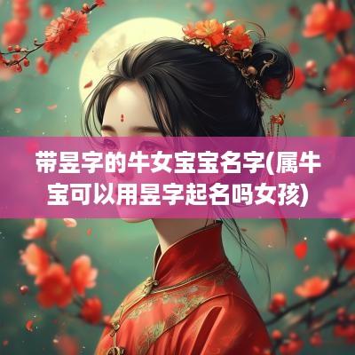 带昱字的牛女宝宝名字(属牛宝可以用昱字起名吗女孩)