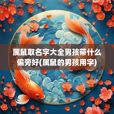 属鼠取名字大全男孩带什么偏旁好(属鼠的男孩用字)