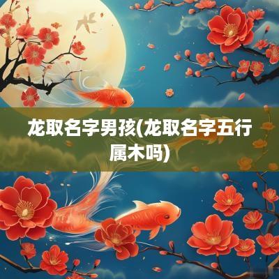 龙取名字男孩(龙取名字五行属木吗)