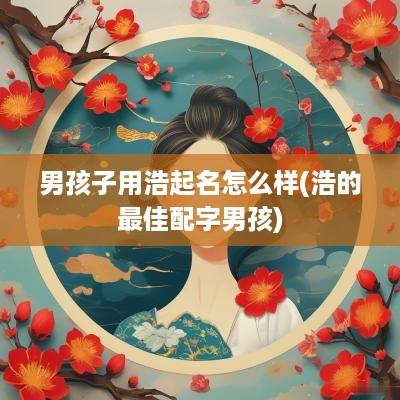 男孩子用浩起名怎么样(浩的最佳配字男孩)