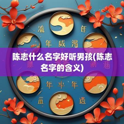 陈志什么名字好听男孩(陈志名字的含义)