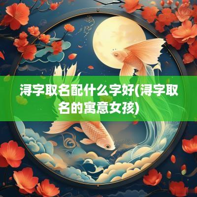 浔字取名配什么字好(浔字取名的寓意女孩)
